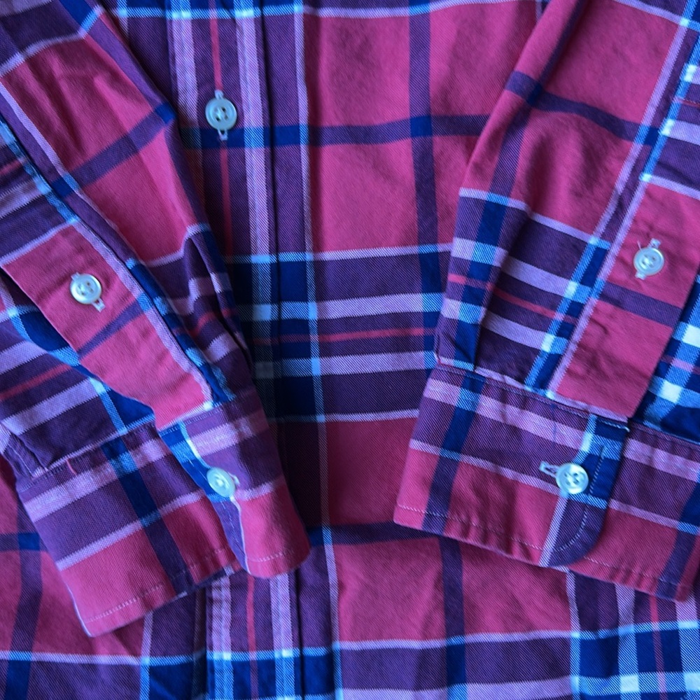 Ralph Lauren Slim Fit Men's Red Plaid Shirt, Size Large - Picture 2 of 10